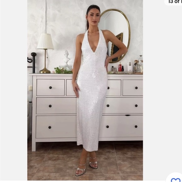 ZARA MIRRORS HALTER DRESS - Picture 7 of 16